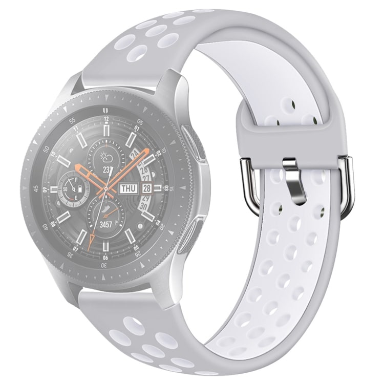 Håndleddsbånd til Galaxy Watch 46 / S3 / Huawei Watch GT 1 / 2  -  Grå / Hvit (str L)