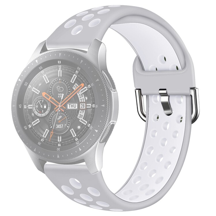 Håndleddsbånd til Galaxy Watch 46 / S3 / Huawei Watch GT 1 / 2  -  Grå / Hvit ( str S)