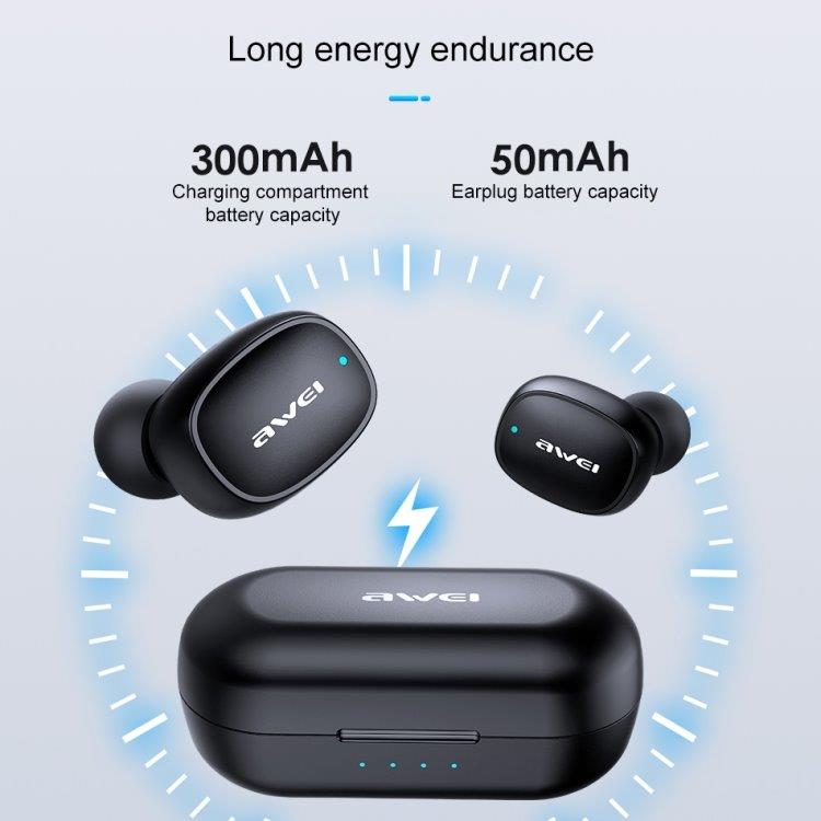 Trådløst sport headset awei T13 Bluetooth V5.0 - Svart