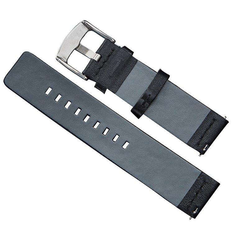 Lærarmbånd for Apple Watch/ Galaxy Gear S3 /Moto 360 2nd - Svart 24mm