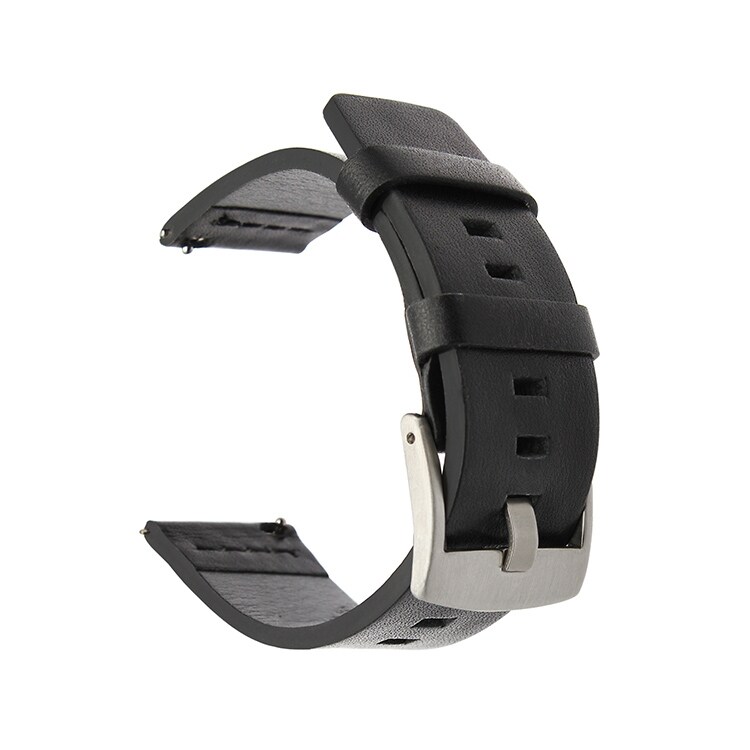 Lærarmbånd for Apple Watch/ Galaxy Gear S3 /Moto 360 2nd - Svart 24mm