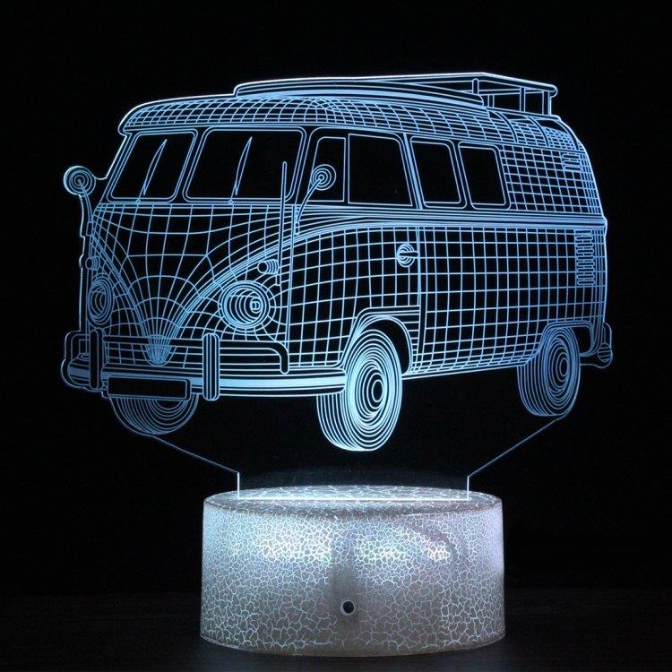 3D Bilmotiv med LED-lampe + kontroll