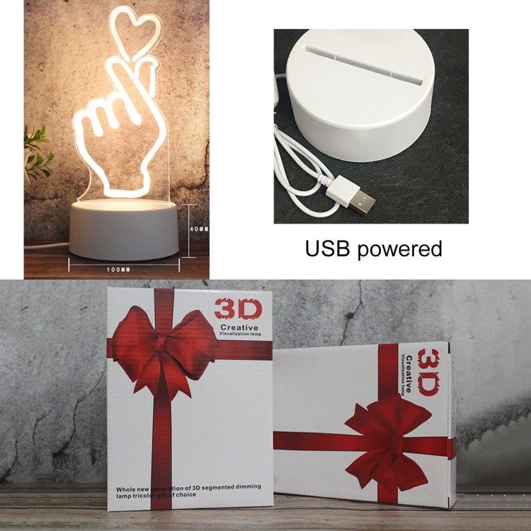 Hvit 3D USB-Lampe - Jordglobus