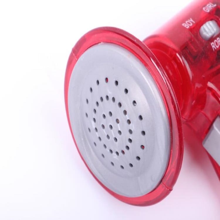 Rød megafon med 4 ulike lyder