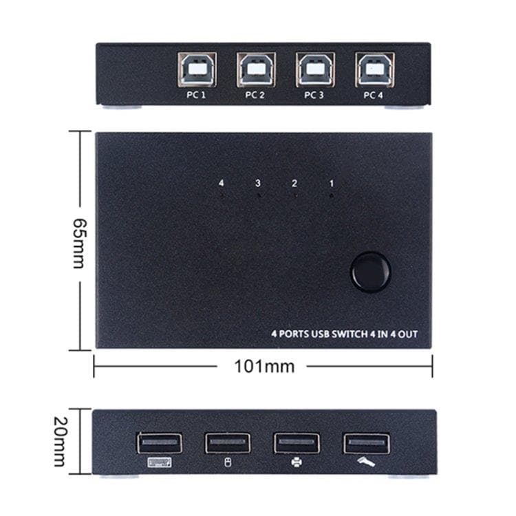 4 Datamaskiner Switch AM-UK404 USB2.0