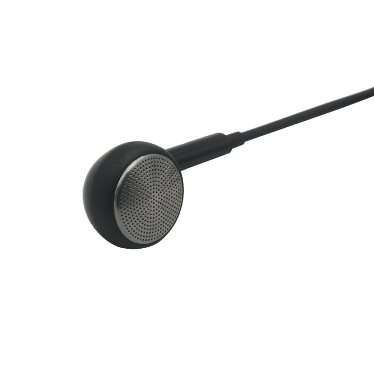 Mono hodesett med mikrofon - 3,5 mm tilkobling og knappekontroll - svart