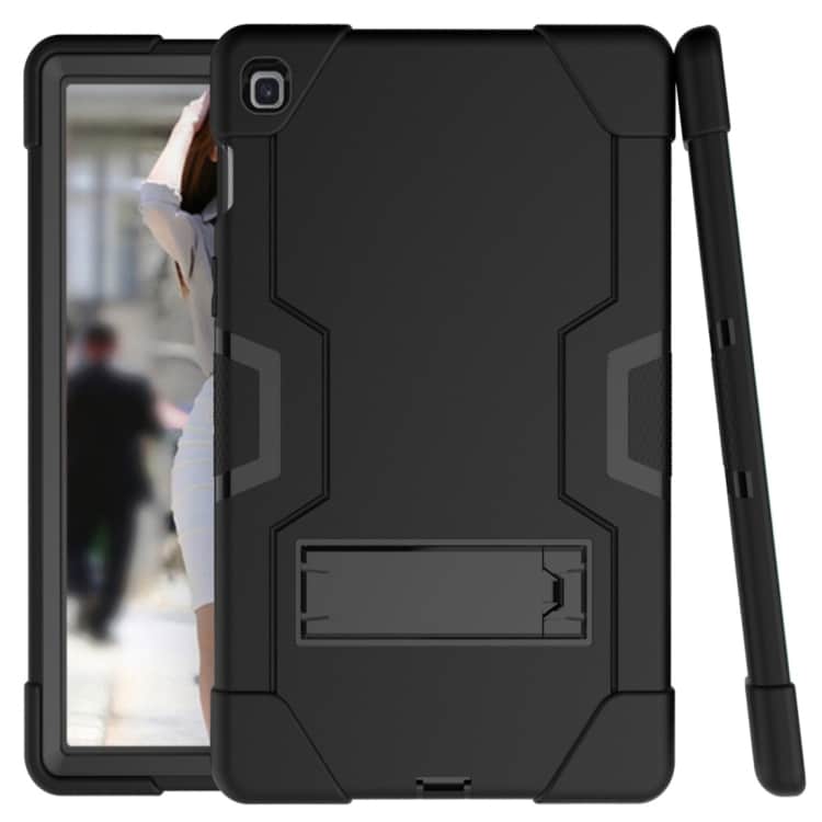 Solid Beskyttelsedeksel med stativ for Samsung Galaxy Tab S5e - Sort