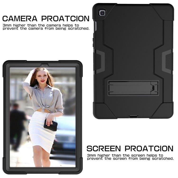 Solid Beskyttelsedeksel med stativ for Samsung Galaxy Tab S5e - Sort