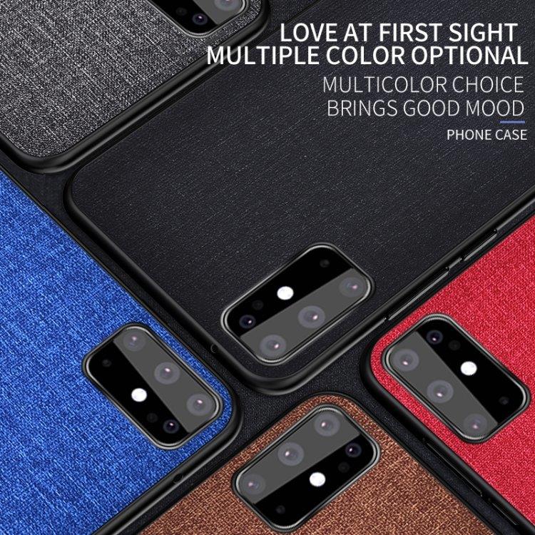Hardt mobildeksel med tekstiloverflate for Samsung Galaxy S20+