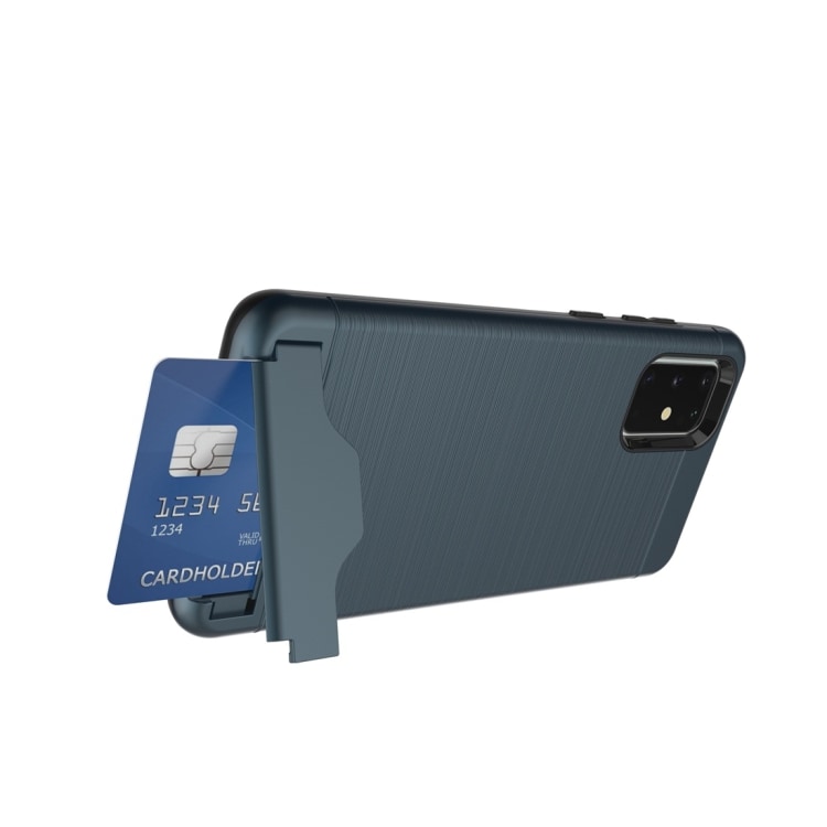 Shockproof deksel med kortholder til Samsung Galaxy S20+, marineblå