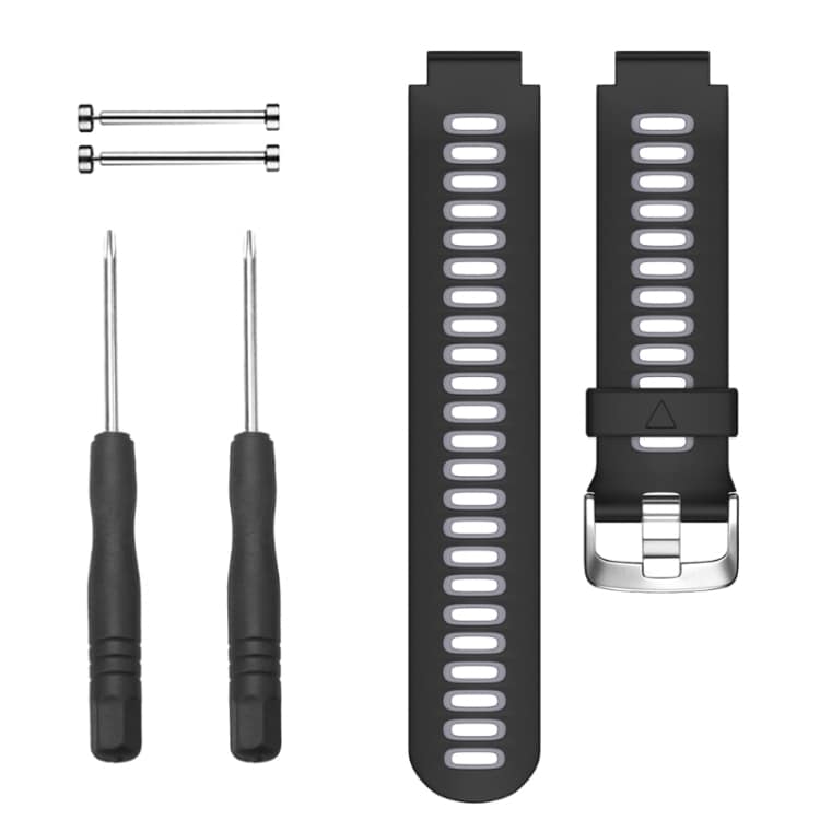 Silikonarmbånd til Garmin Forerunner 735XT – svart/grå