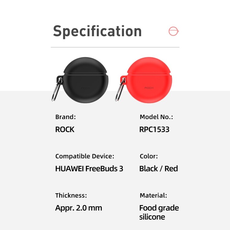 Silikon beskyttelsedeksel til Huawei FreeBuds 3, svart