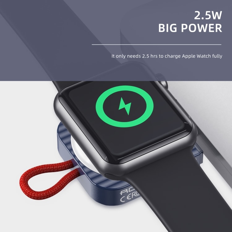 Trådløs magnetisk lader til Apple Watch, hvit