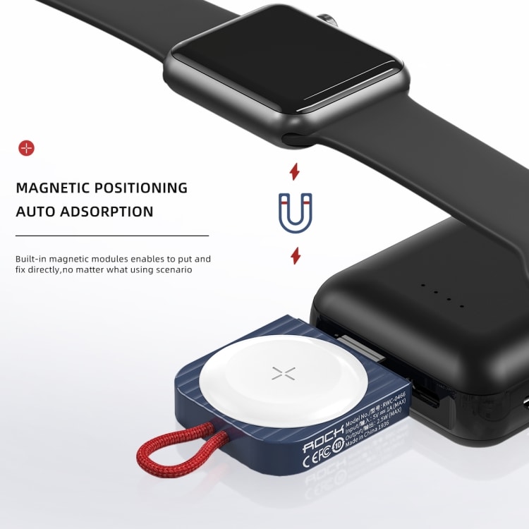 Trådløs magnetisk lader til Apple Watch, hvit