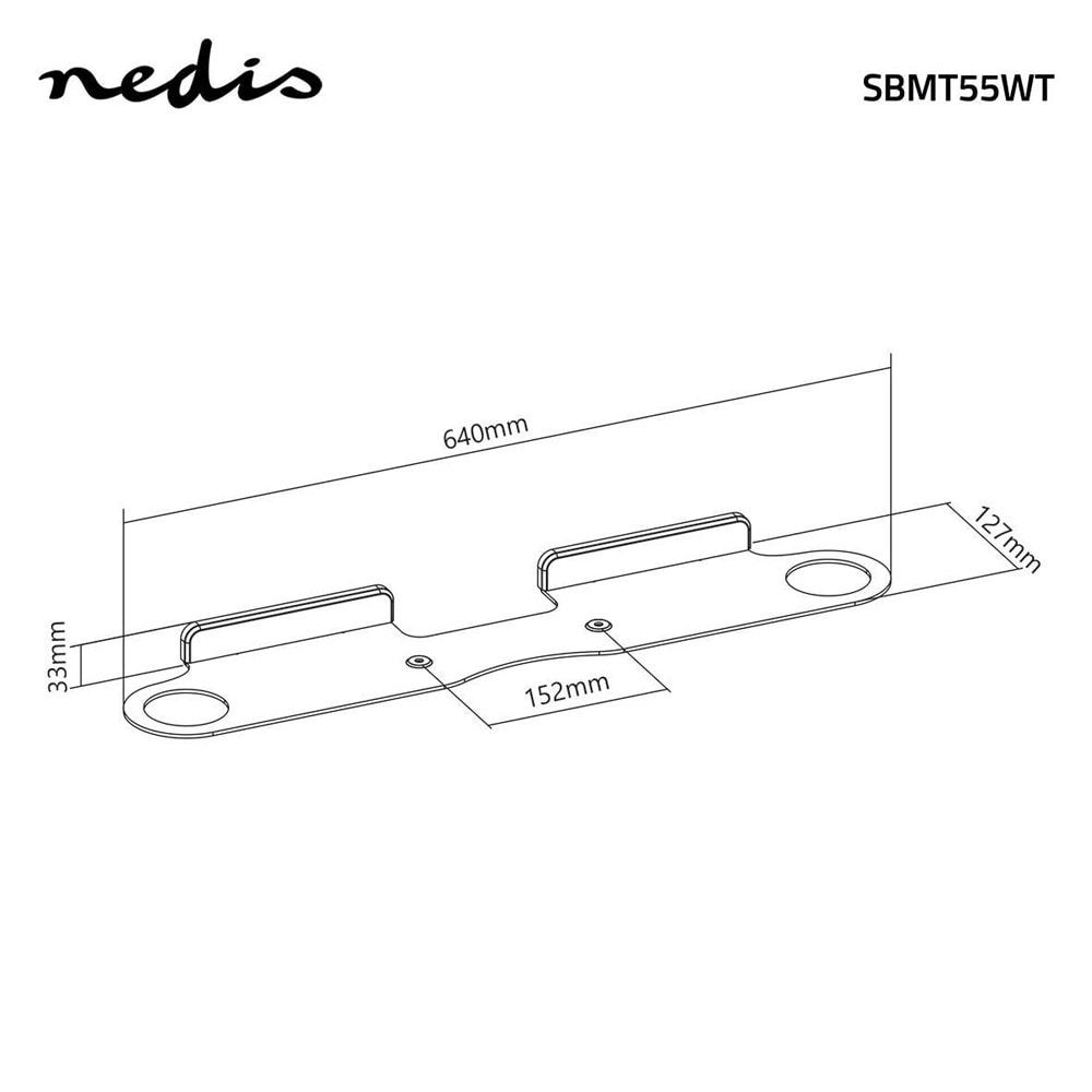 Nedis Veggfeste for Sonos Beam Max. 5 kg Hvit