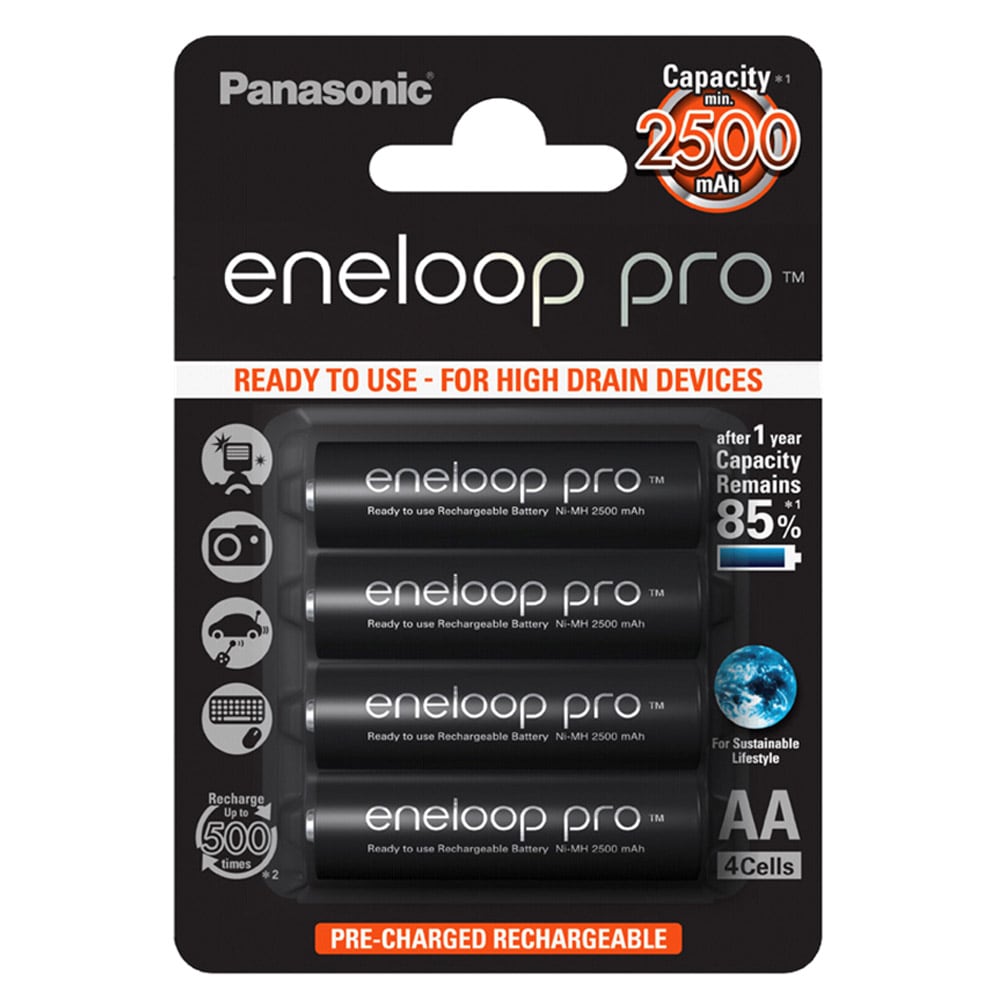 Panasonic Eneloop Pro BK-3HCDE Oppladbare AA-Batteri - 4-pk