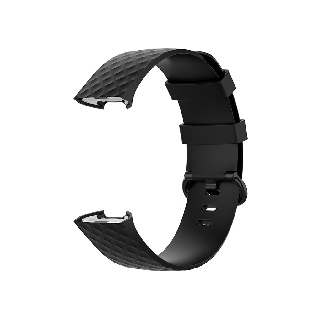 Silikonarmbånd Fitbit Charge4 / Charge 3 - L Svart