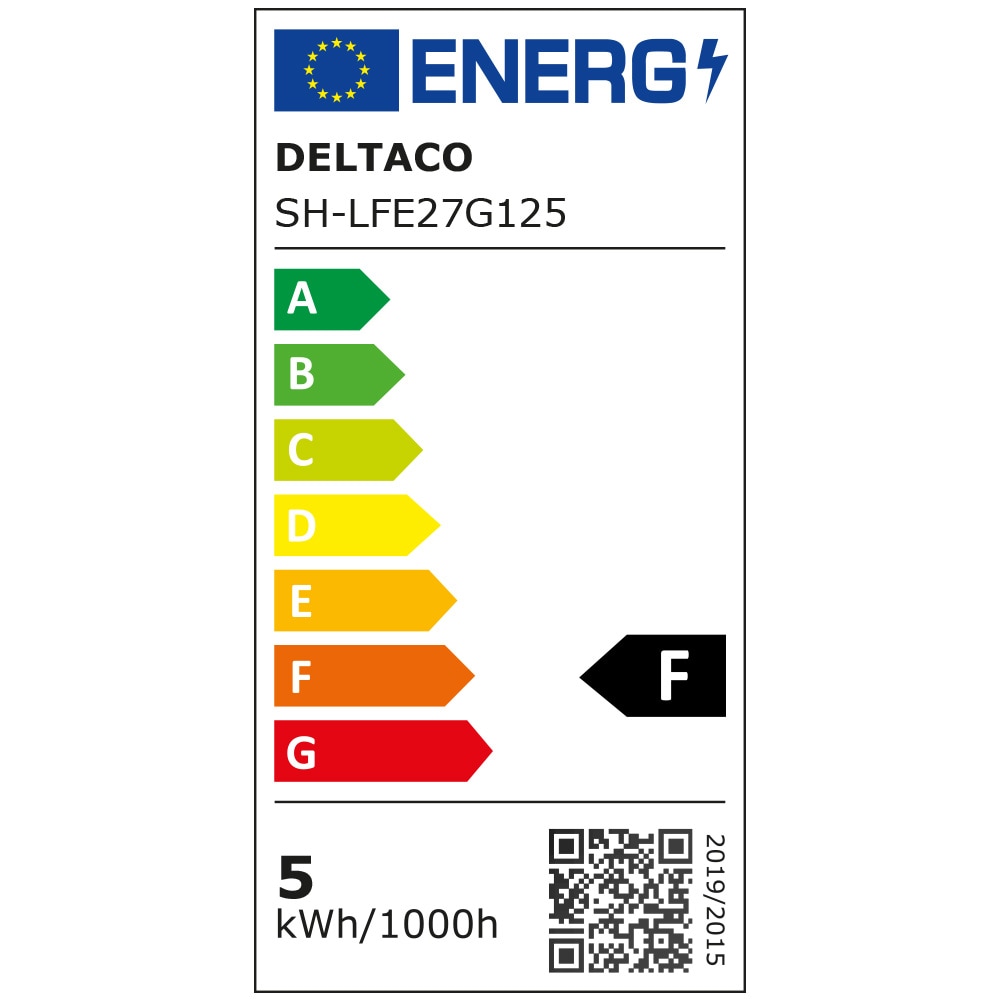 DELTACO Smart Home LED-pære Filament E27, WiFI, 5.5W G125