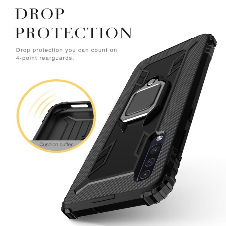 Beskyttelsedeksel med ring Samsung Galaxy A50s - Svart