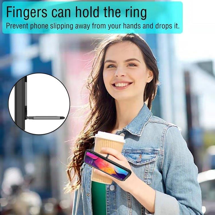 Beskyttelsedeksel med ring Samsung Galaxy A50 - Svart