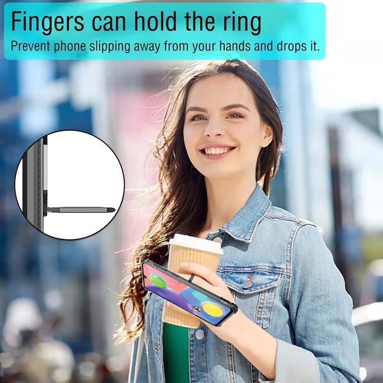 Beskyttelsedeksel med ring Samsung Galaxy A70s - Svart