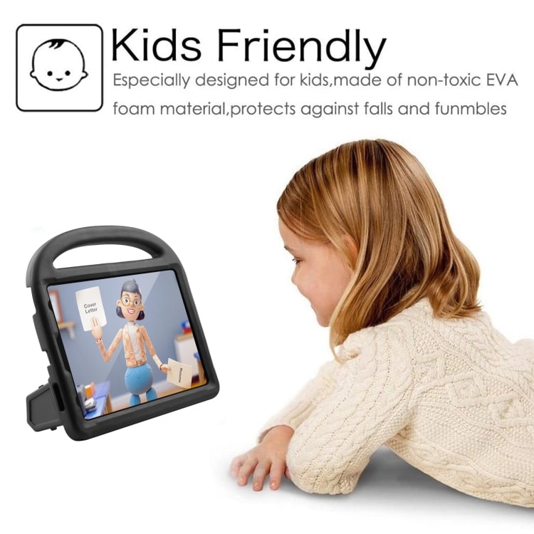 Slagresistent barnevennlig deksel med stativ og håndtak iPad Pro 11 (2020), Svart