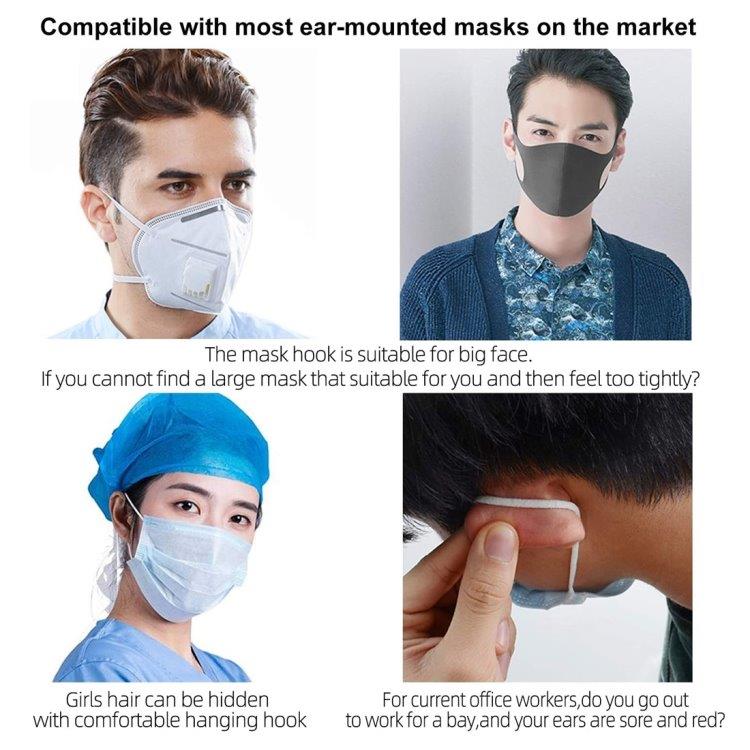 Silikonbånd for ansiktsmaske 5-pk - Svart