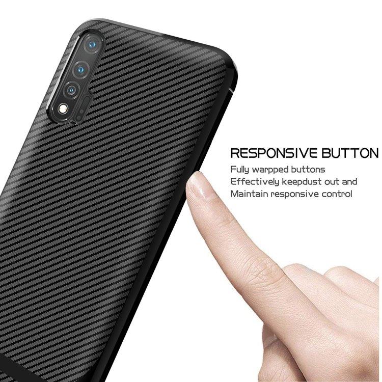 TPU deksel Huawei nova 6, Carbon Fiber+Svart