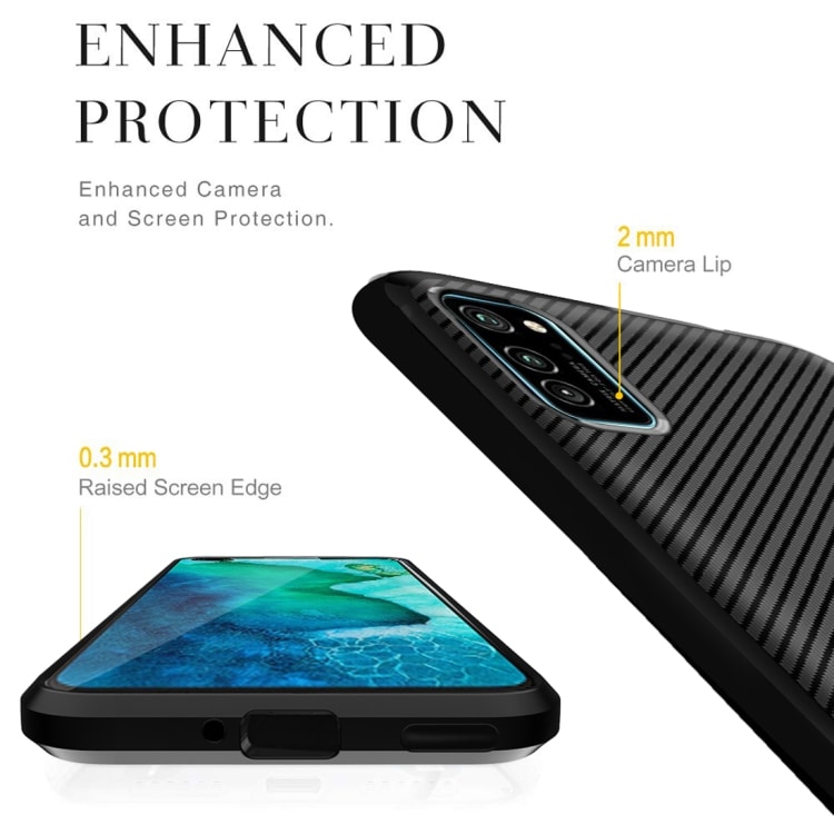 TPU deksel Huawei Honor V30 / V30 Pro, Carbon Fiber+Svart