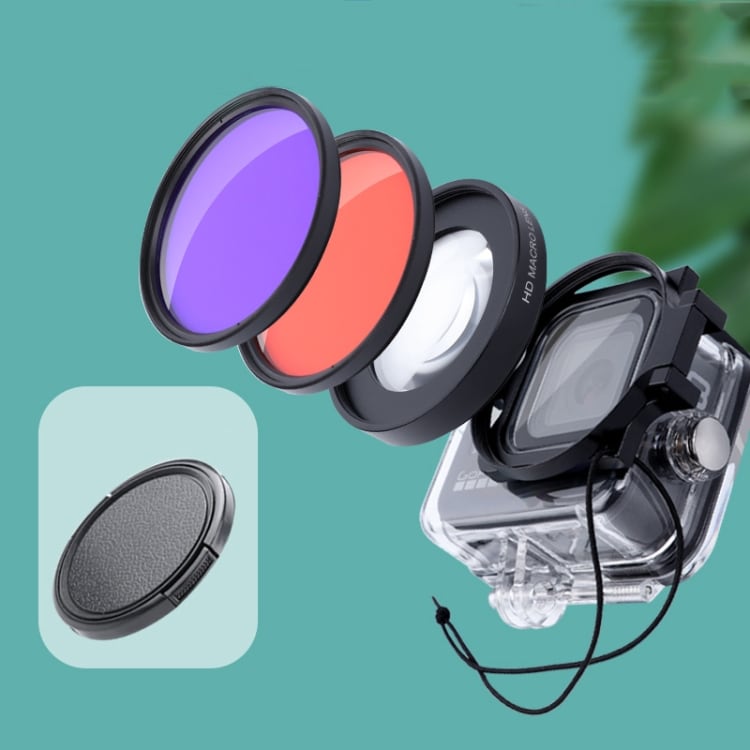 Filterkit Dykking Macrolinser GoPro HERO8 Professional 58mm 16X