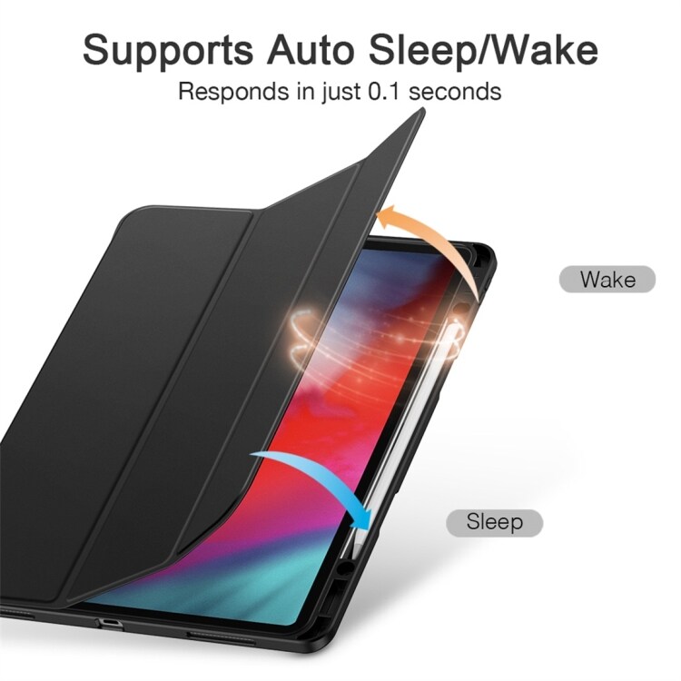 Tri-fold deksel, pennholder & Sleep/Wake-up iPad Pro 12.9 (2020), Svart