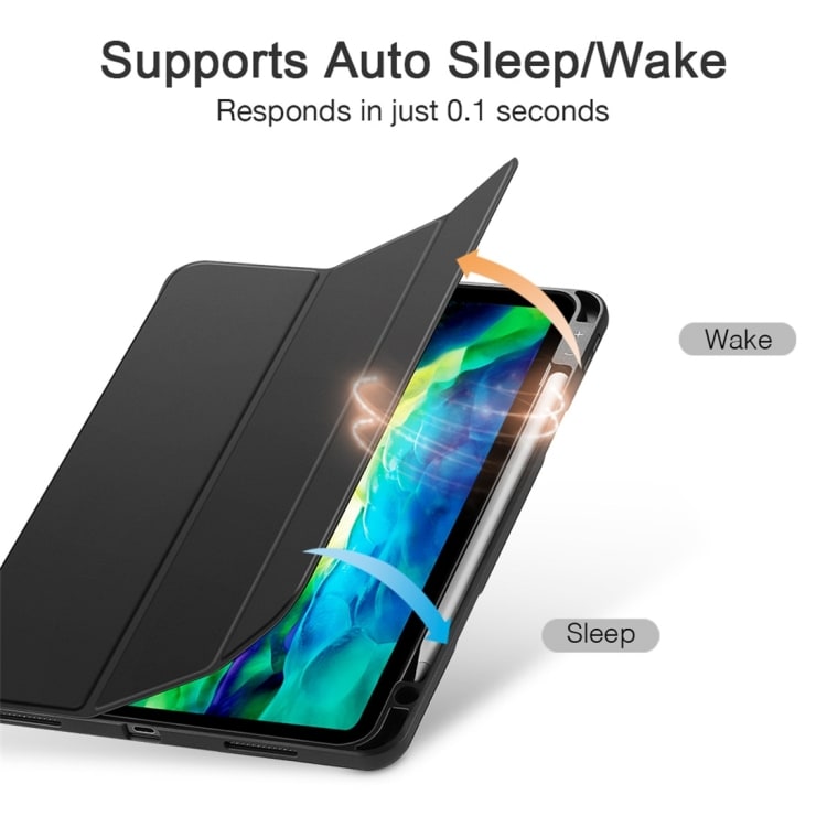 Tri-fold deksel, pennholder & Sleep/Wake-up iPad Pro 11 (2020), Svart