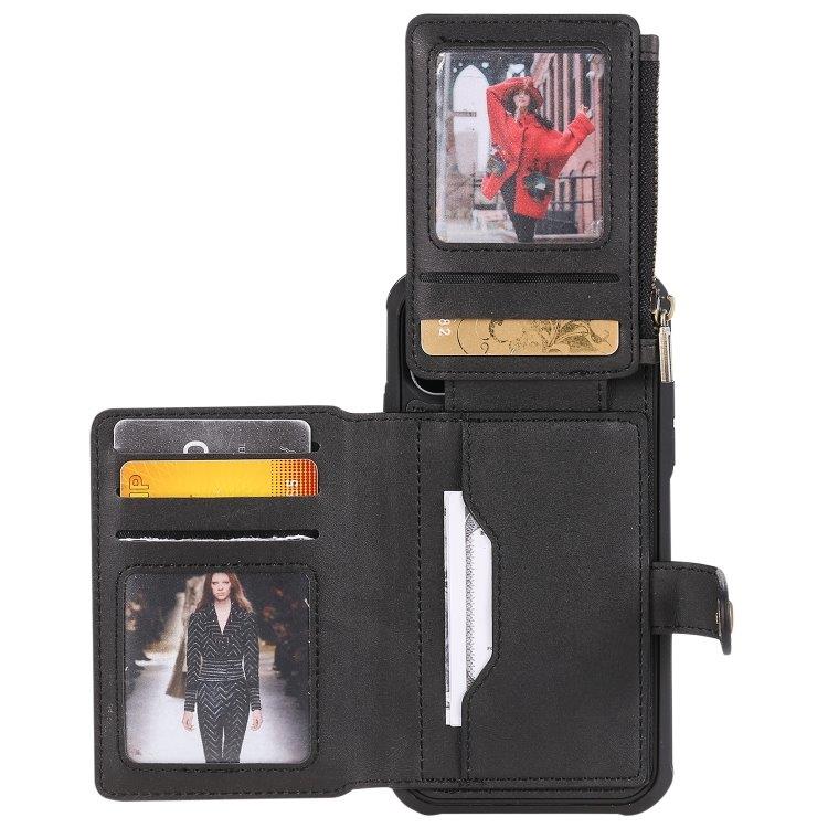 Shockproof lommebokdeksel med stativ & myntlomme iPhone 11, Svart