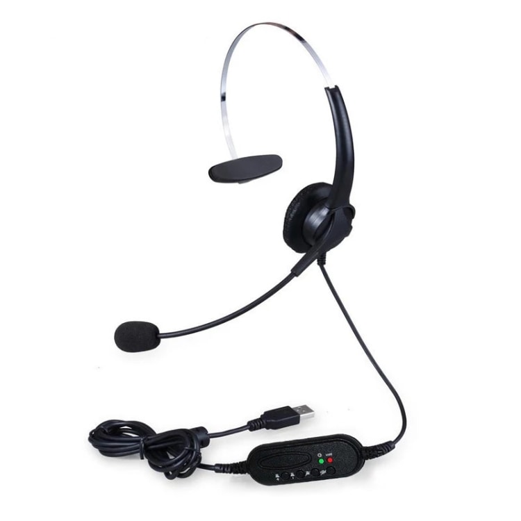 Headset med mikrofon for VOIP Samtaler - USB