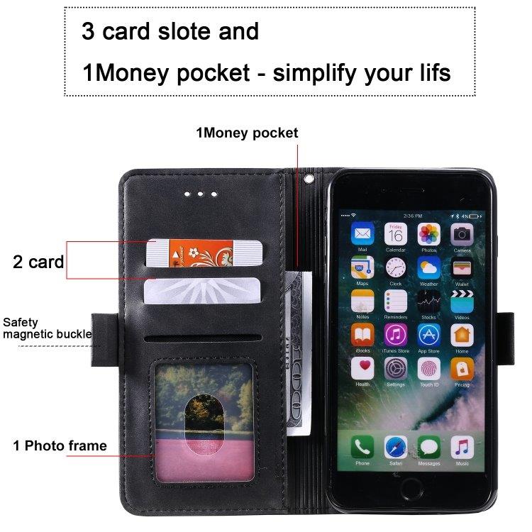 Lommebokdeksel med stativ iPhone iPhone 7 Plus / 8 Plus, Svart