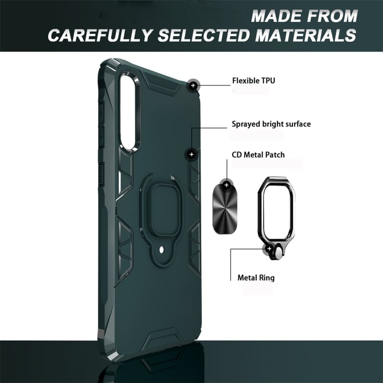 Beskyttelsedeksel med ring Samsung Galaxy A50 - Svart