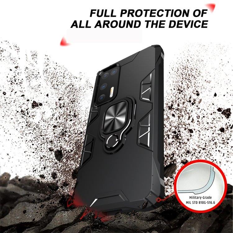 Shockproof TPU deksel med ringholder Huawei P40, Svart