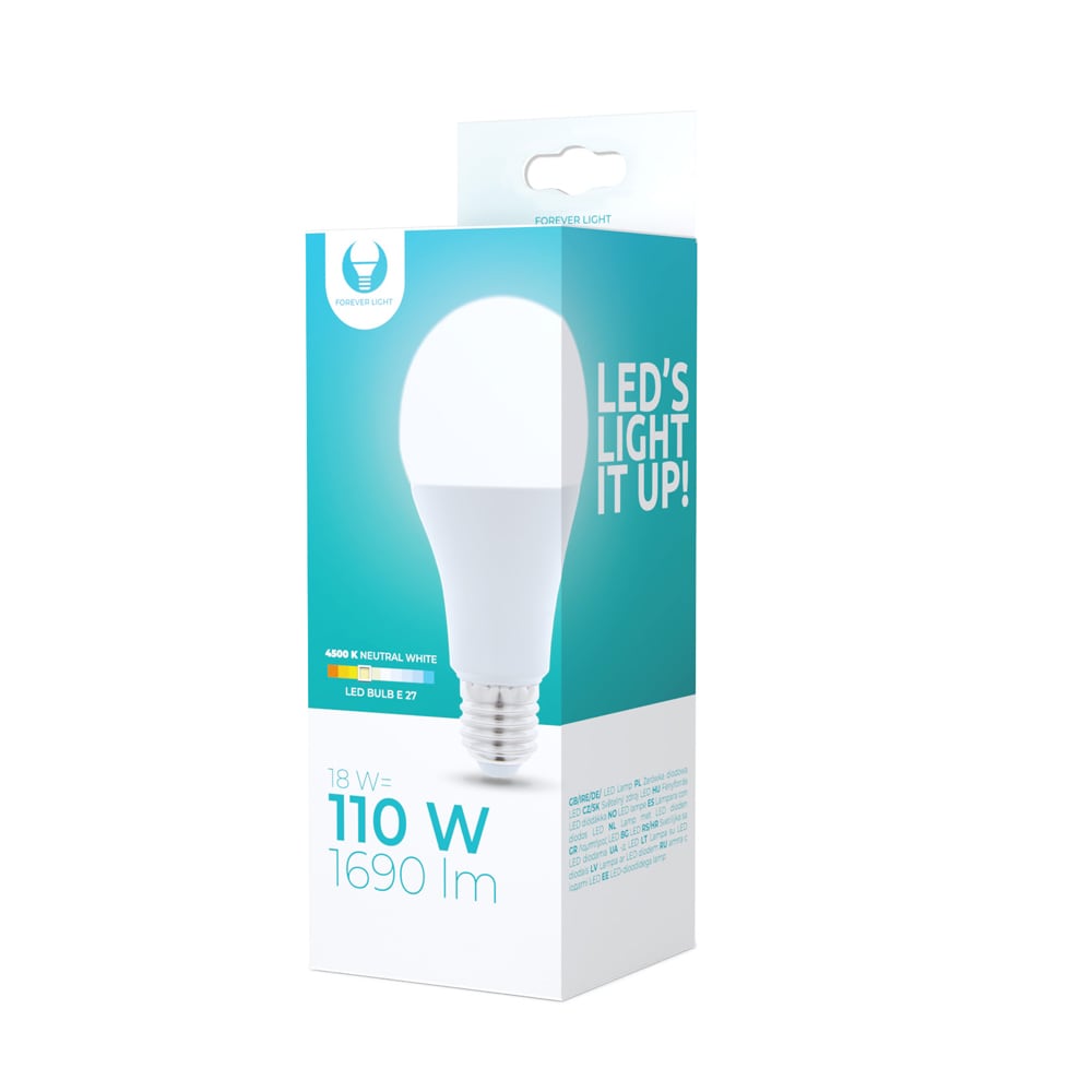 LED-Pære E27 A65 18W 230V 4500K 1690lm