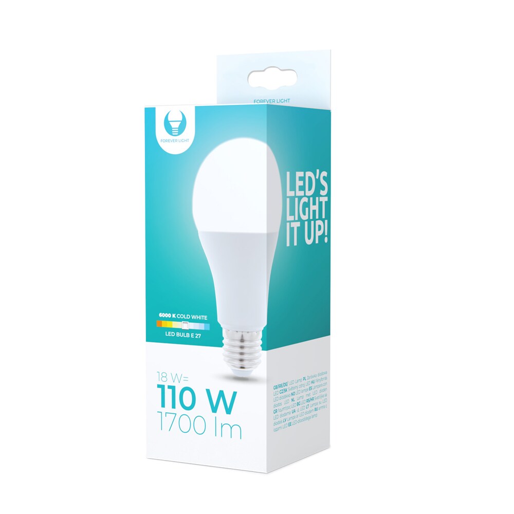 LED-Pære E27 A65 18W 230V 6000K 1700lm