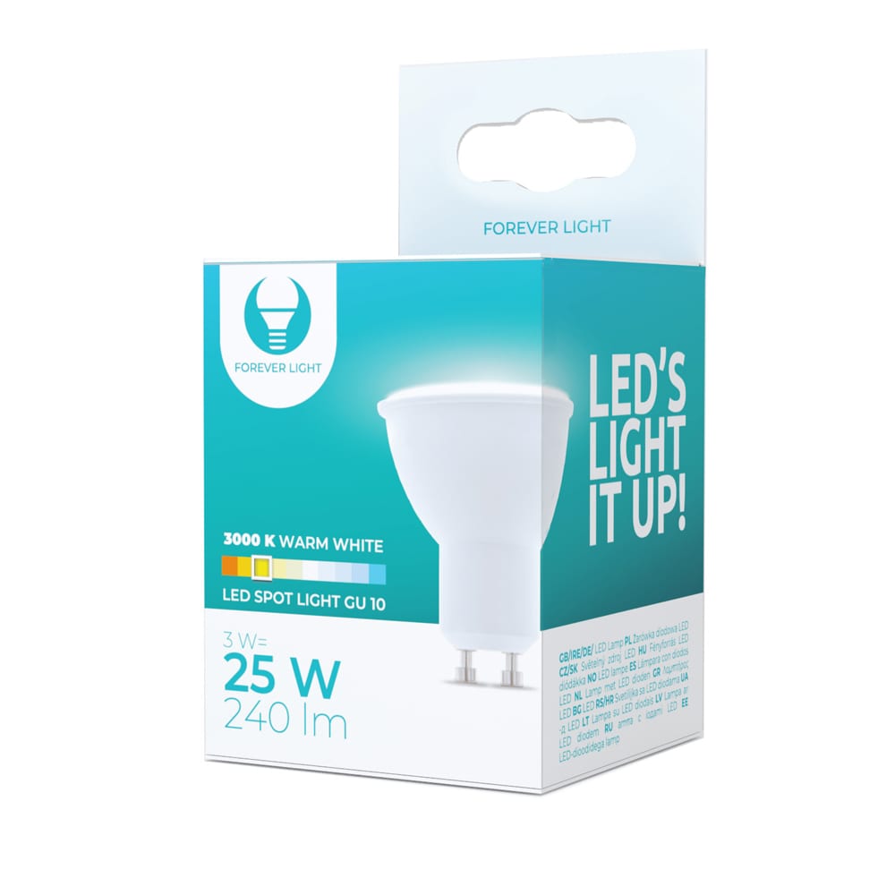 LED-Pære GU10 3W 230V 3000K 240lm