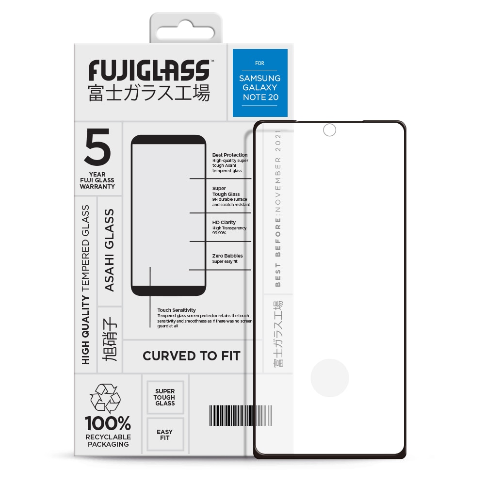 Fuji Curved Glas Skjermbeskyttelse Samsung Galaxy Note 20