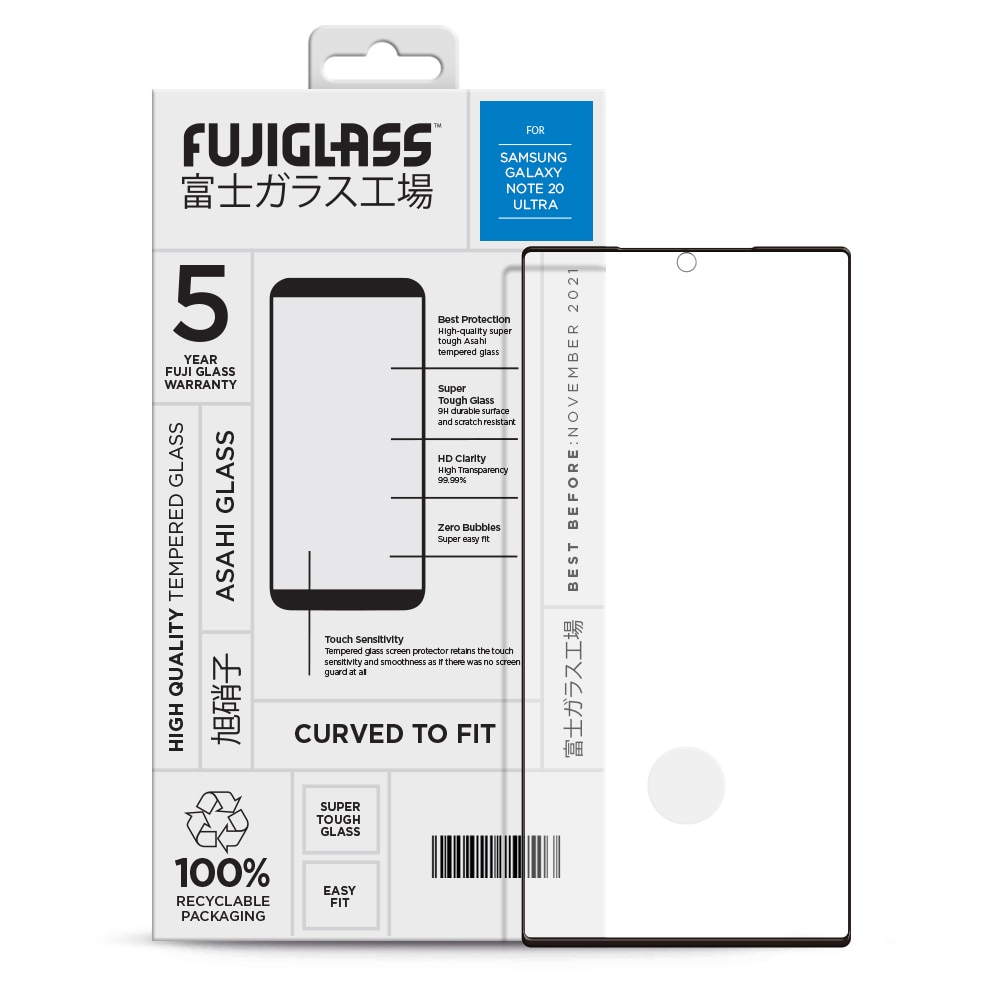 Fuji Curved Glas Skjermbeskyttelse Samsung Galaxy Note 20 Ultra