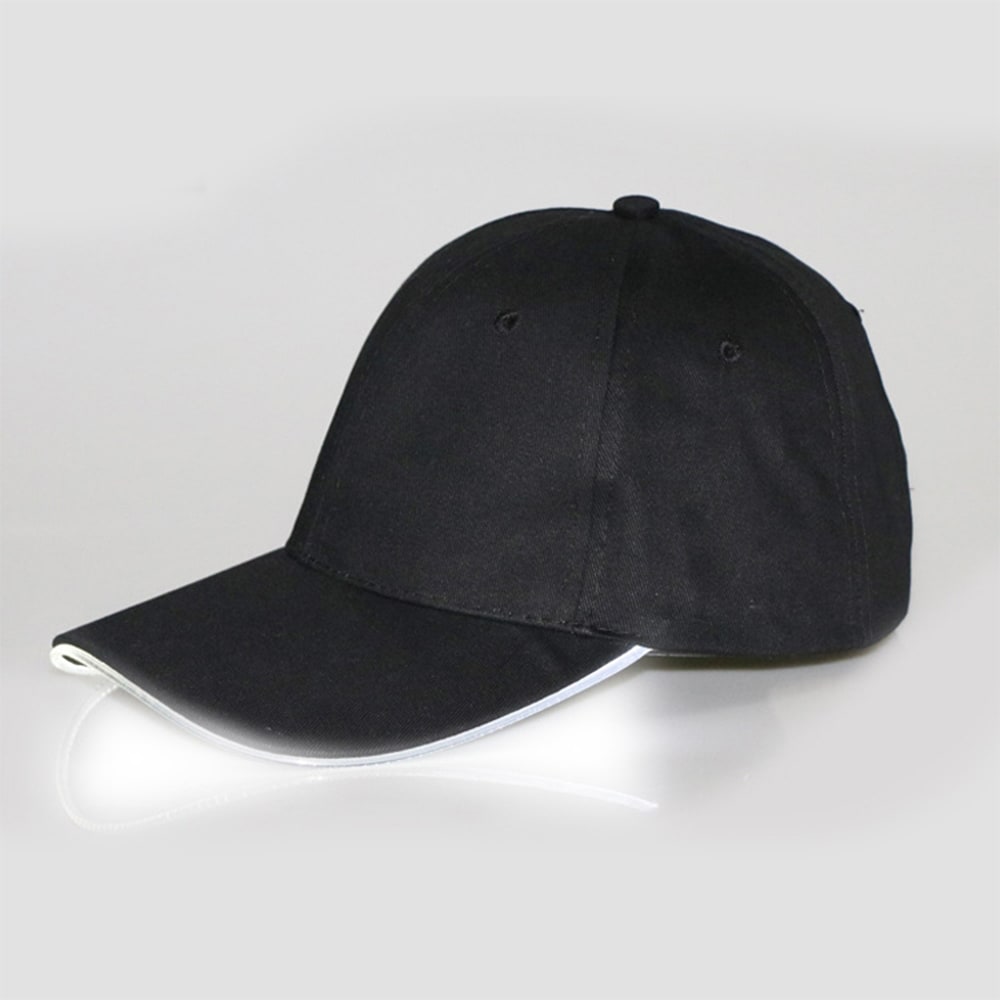 Caps med LED - Svart, Hvitt lys