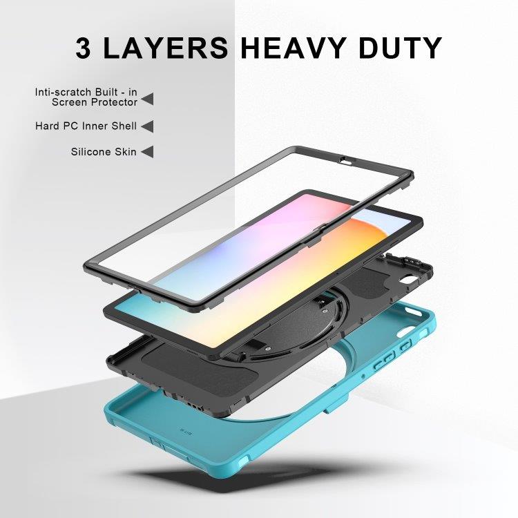 Deksel med roterbart stativ til Samsung Galaxy Tab S6 Lite Lyseblå
