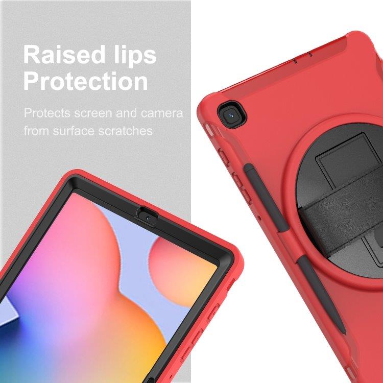 Deksel med roterbart stativ til Samsung Galaxy Tab S6 Lite Rød