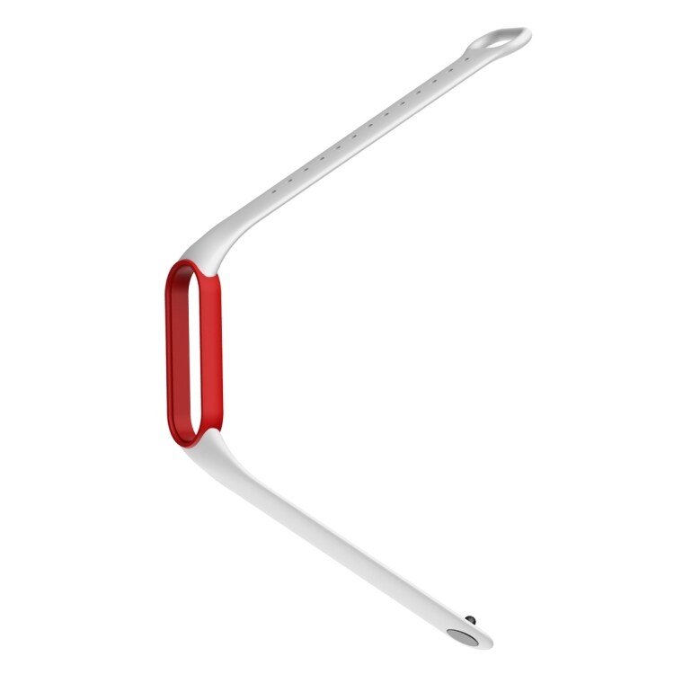 Silikonarmbånd til Xiaomi Mi Band 5 Hvit & Rød