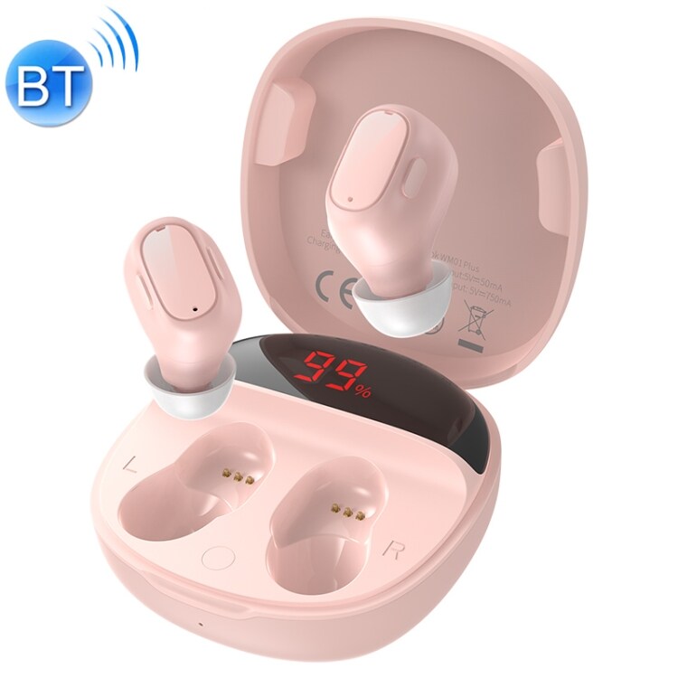 Baseus Plus True Wireless Bluetooth Headset med ladeboks Rosa