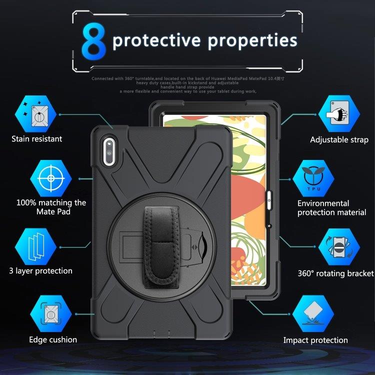 Beskyttelsedeksel med stativ til Huawei MatePad 10.4 Svart