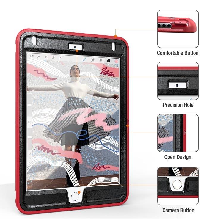 360 grader roterbar beskyttelse til iPad mini 2019 & mini 4 Rød