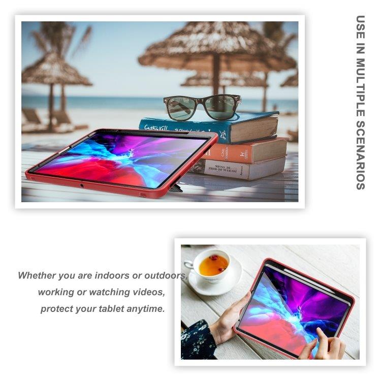 Deksel med roterende stativ til iPad Pro 12.9 inch 2020 Rød